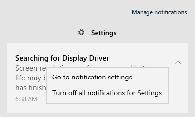 manage notification