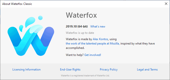 waterfox 2019 10