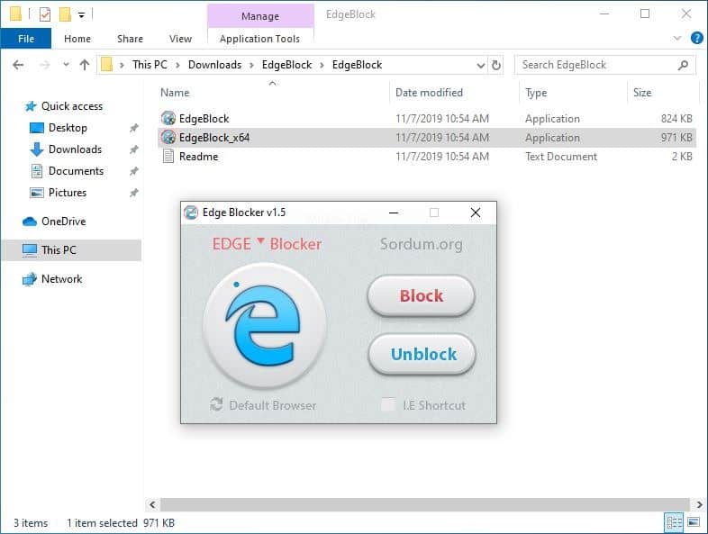 Edge Blocker is a free portable tool which lets you prevent Microsoft Edge from opening