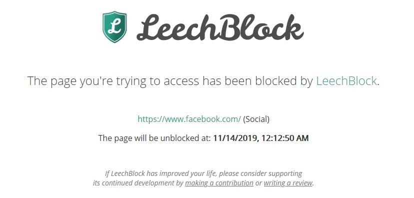 LeechBlock NG in effect