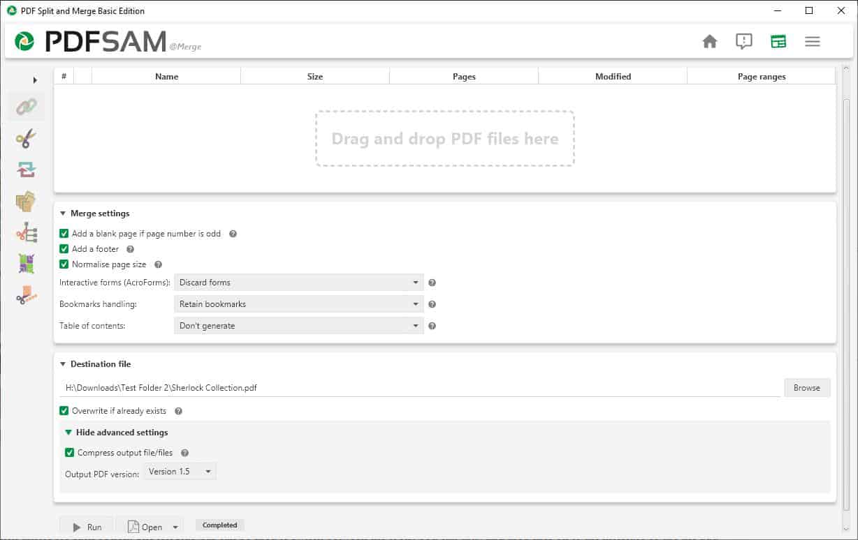 Split or Merge PDFs with PDFsam Basic