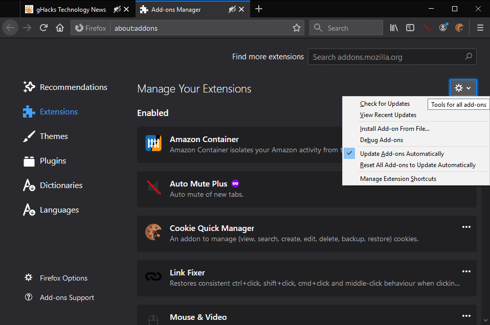 firefox install local extensions
