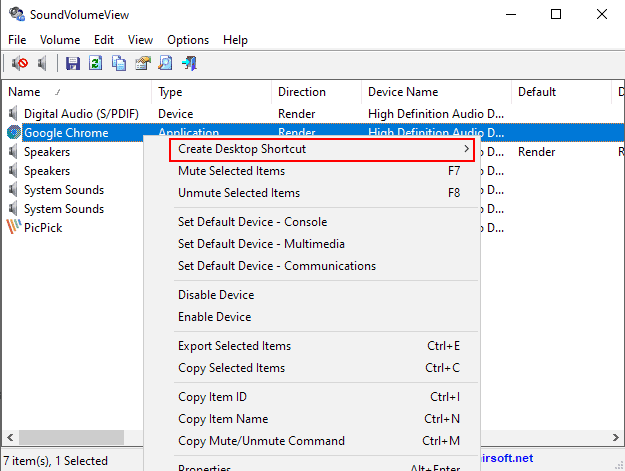 sound shortcuts windows