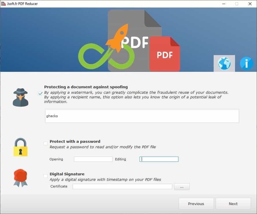 Jsoft PDF Reducer options 3