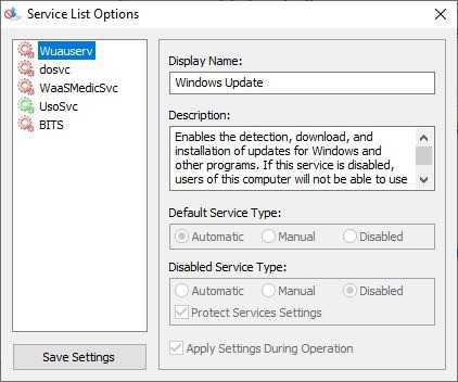 Windows Update Blocker - other services