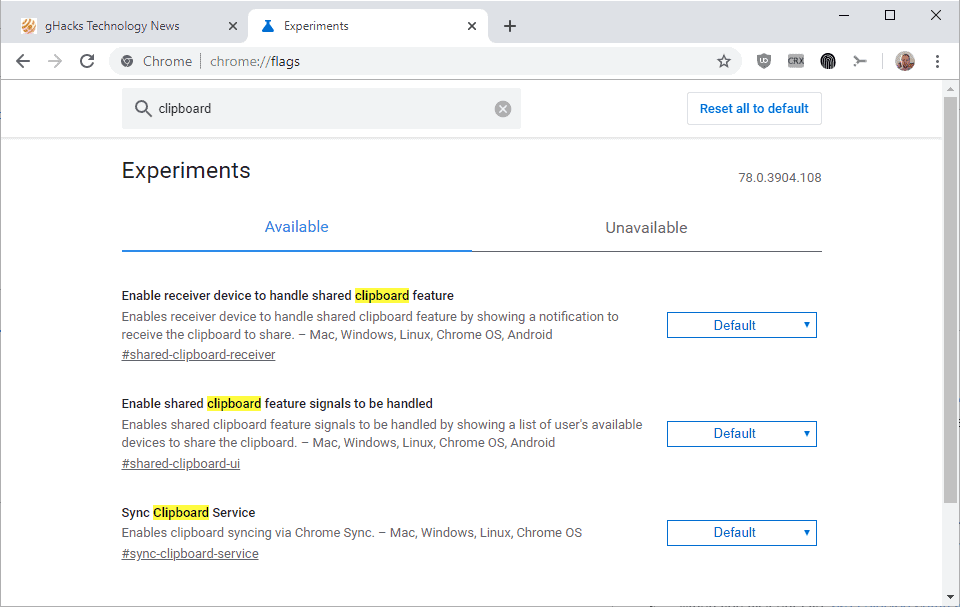 chrome clipboard sharing feature