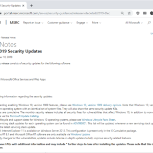 microsoft windows security updates december 2019