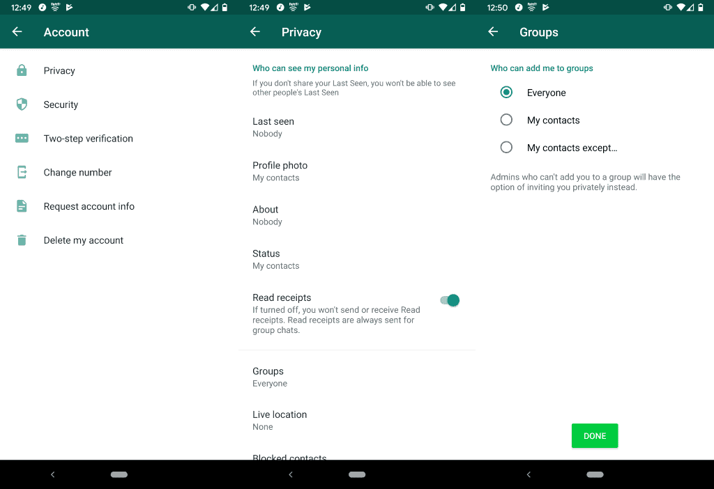 whatsapp block adding groups