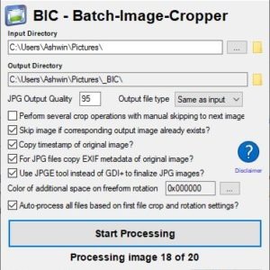 Batch-Image-Cropper is a new free image cropping program for Windows