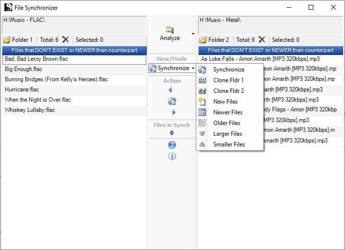 File Synchronizer - это бесплатный инструмент, который сравнивает 2 папки и позволяет синхронизировать их.