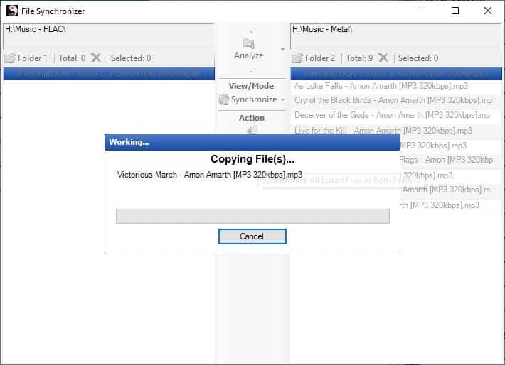 File synchronizer - folder 1 and 2