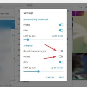 disable autoplay videos in Telegram Desktop program