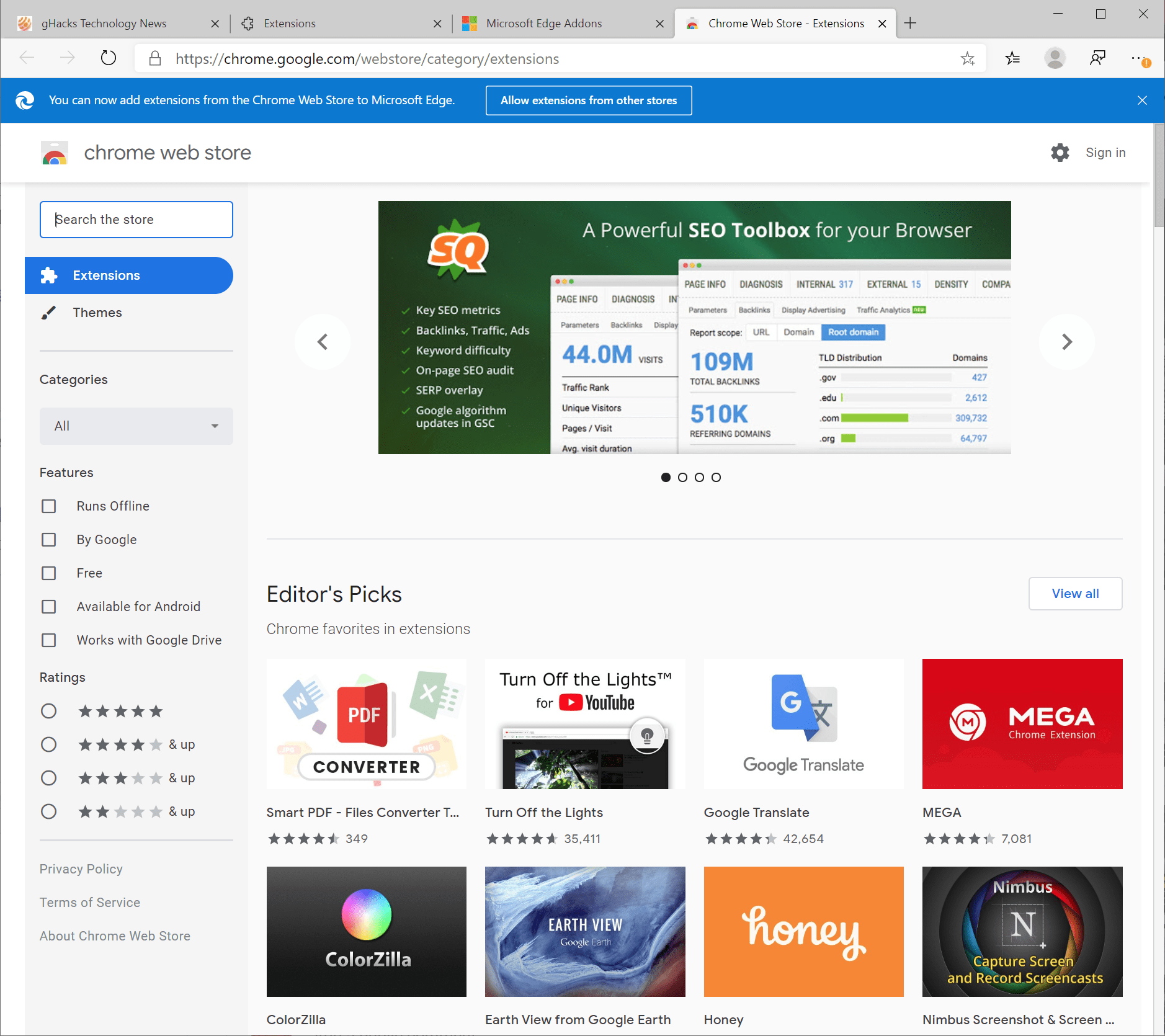 edge install chrome extensions