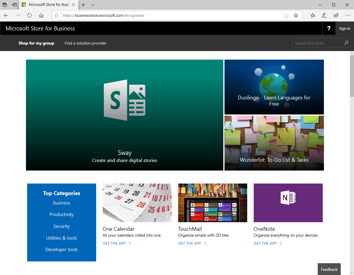 microsoft store for business