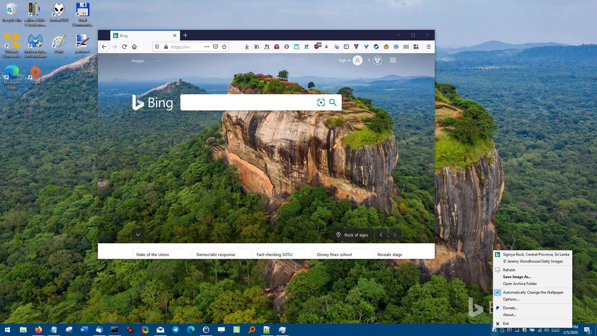 Find Windows 10 PC background images every day with Bing Wallpaper