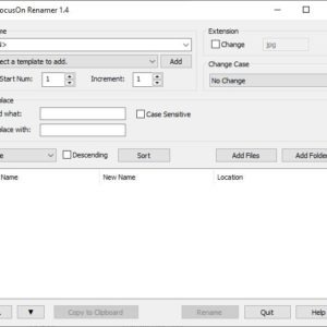 FocusOn Renamer is a simple and free batch file renaming tool for Windows
