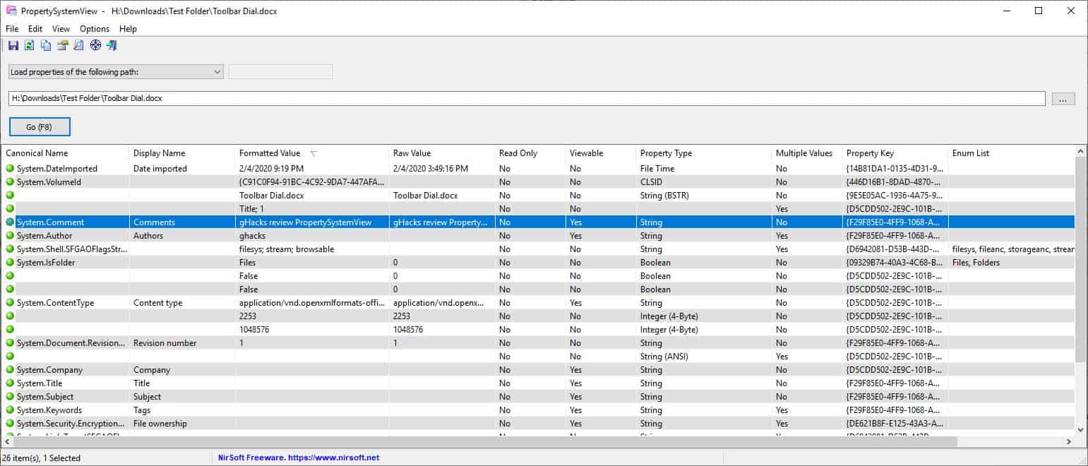 PropertySystemView example 2