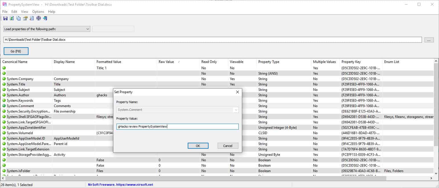 PropertySystemView example