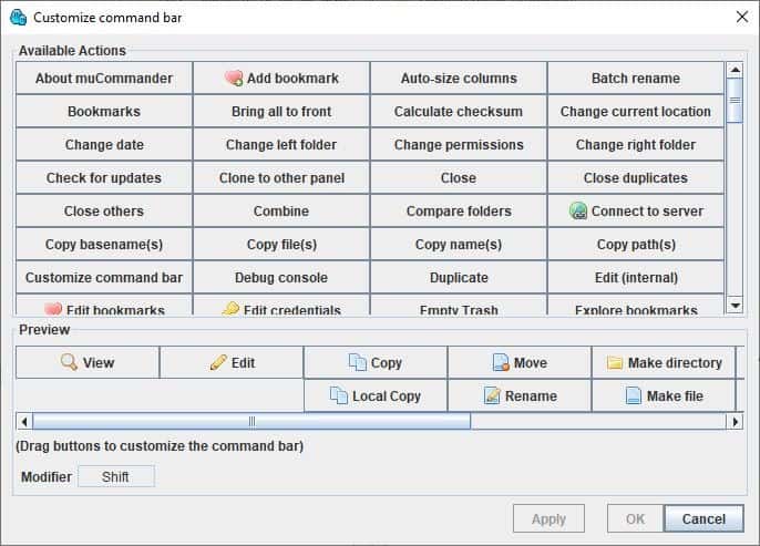 mucommander control bar