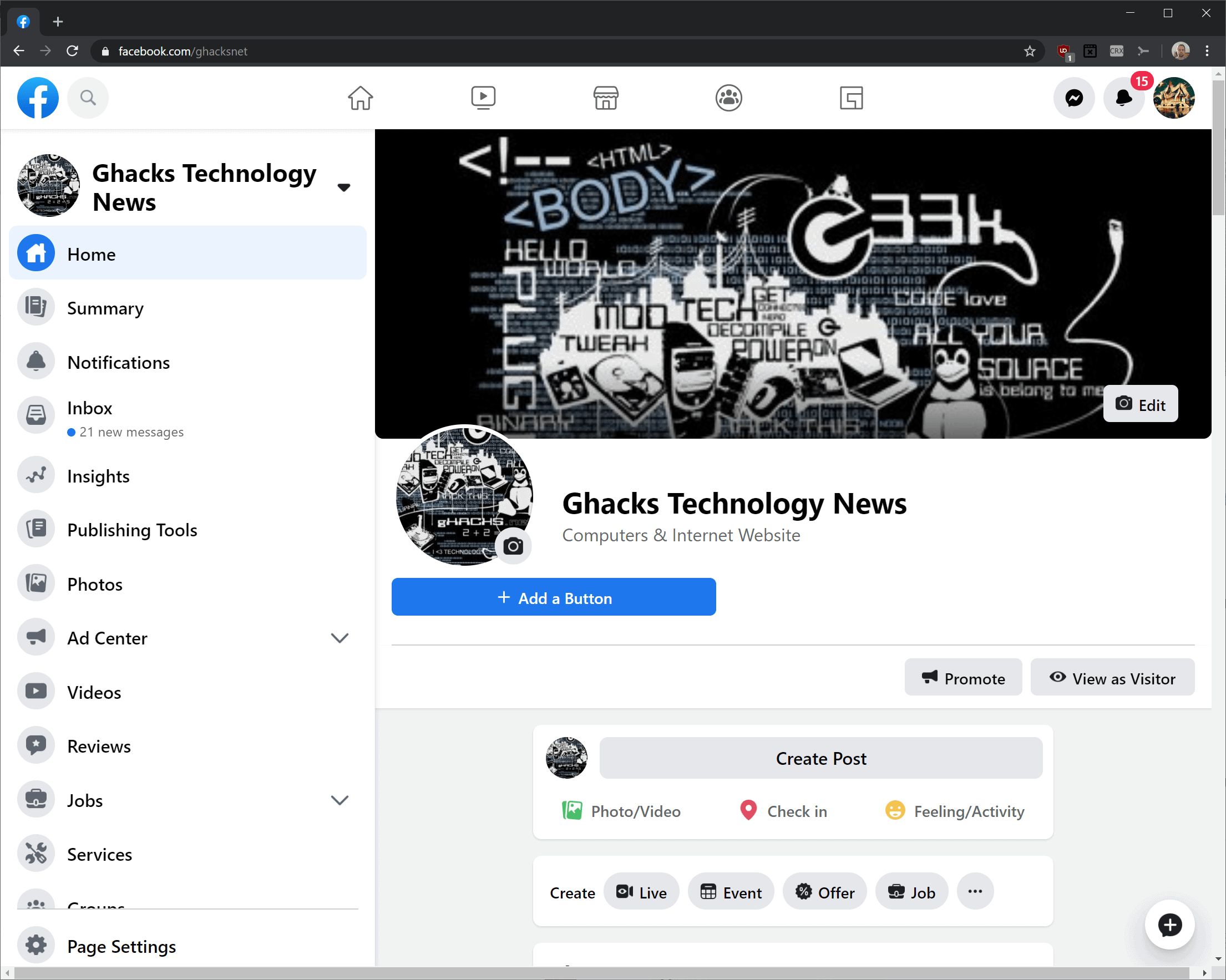 new facebook design wide