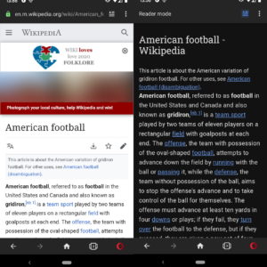 opera 56 android reader mode