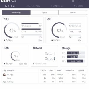 NZXT CAM is a freeware tool that displays a customizable overlay over your game screen