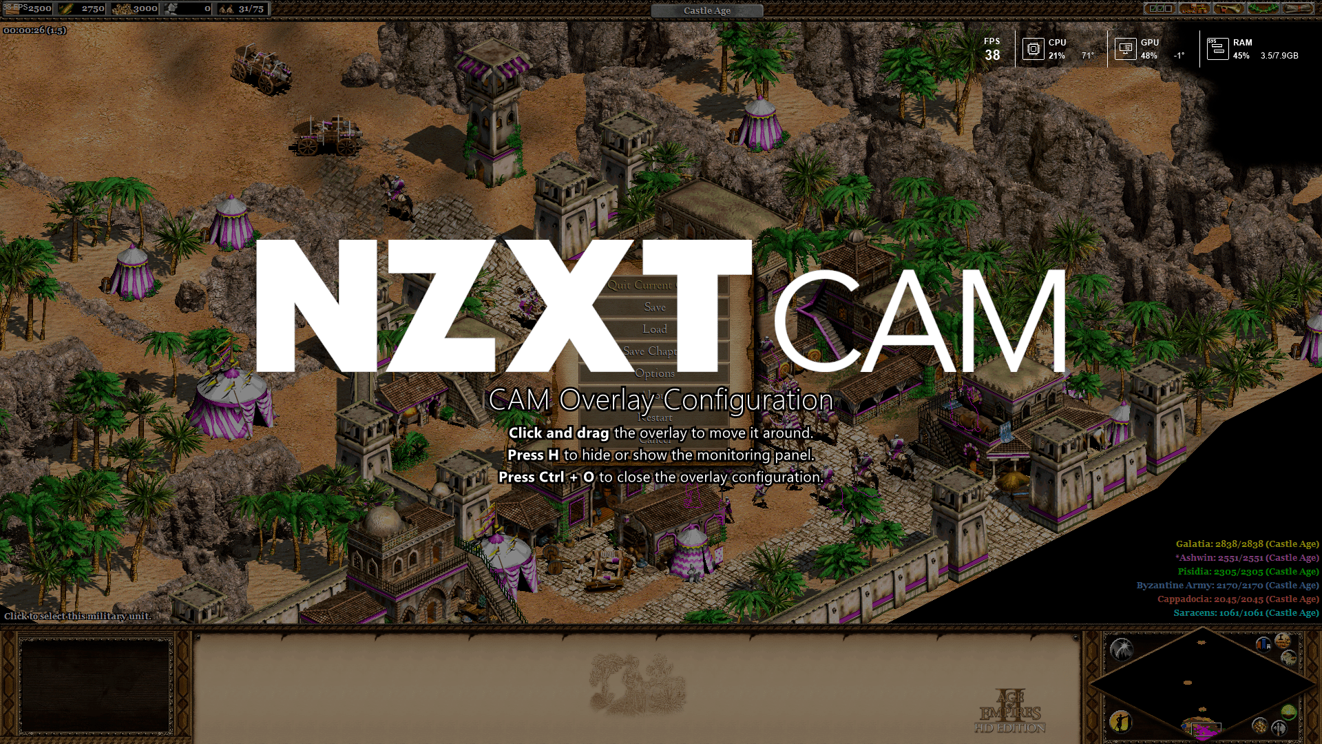 NZXT Cam overlay reposition