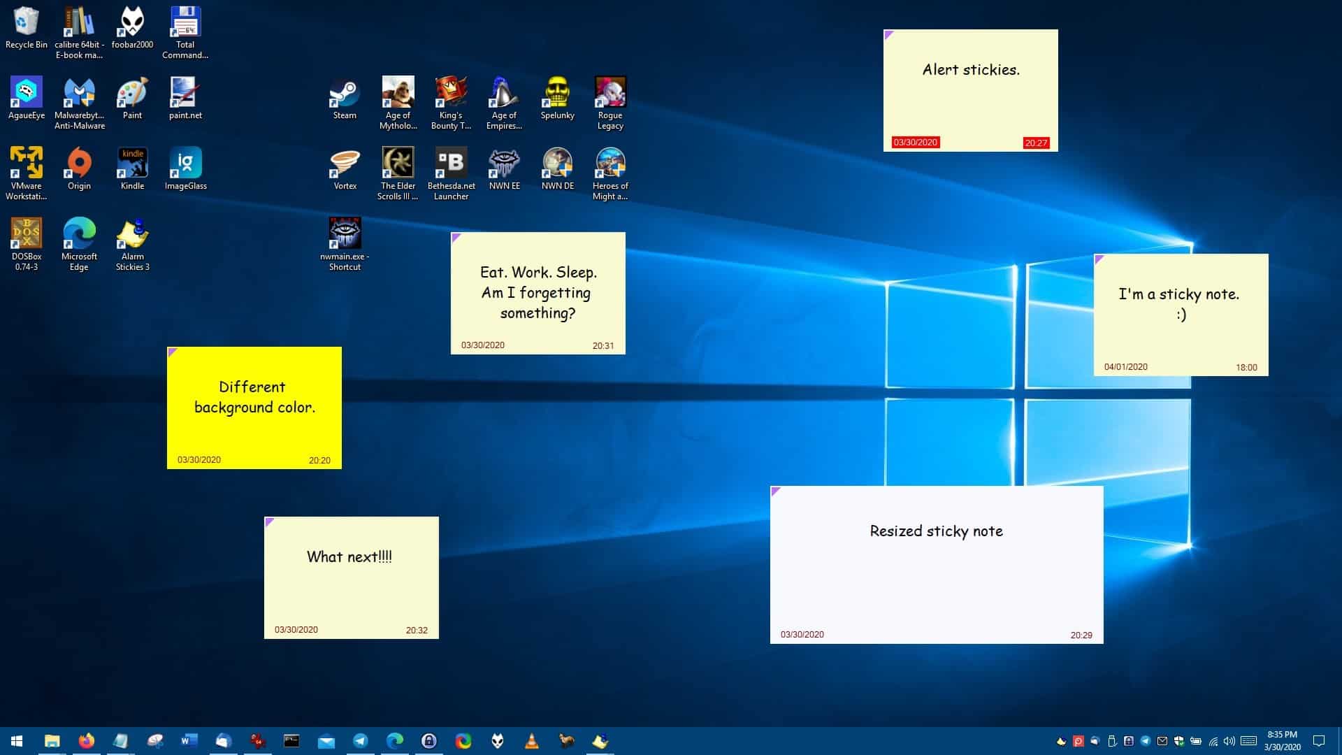 Stick notes on your desktop and get reminders with Alarm Stickies 3