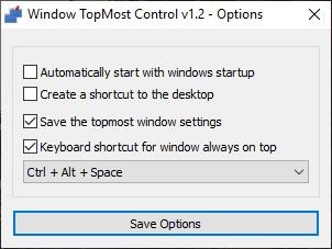 Windows Topmost Control options