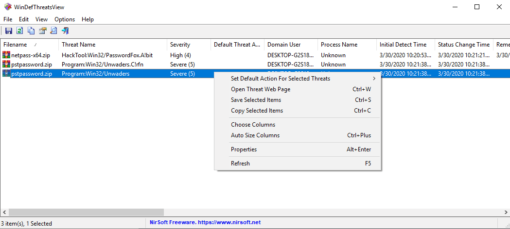 windefthreatsview nirsoft