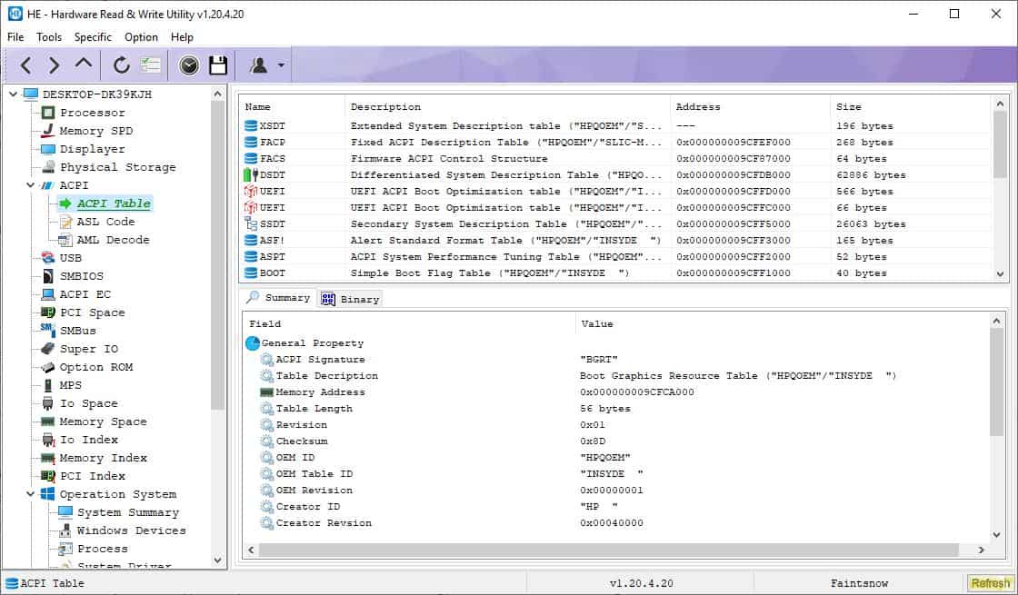 HE - Hardware Read & Write Utility is an advanced system diagnostic tool for Windows