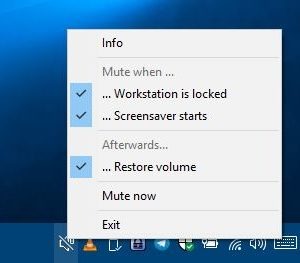 Mute your computer's audio automatically when it enters the lock screen or when the screensaver starts