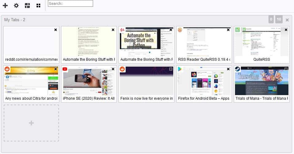 View thumbnails of your tabs and organize them with Panorama Tab Groups for Firefox