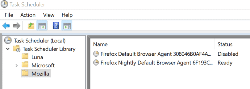 firefox-browser agent task disabled