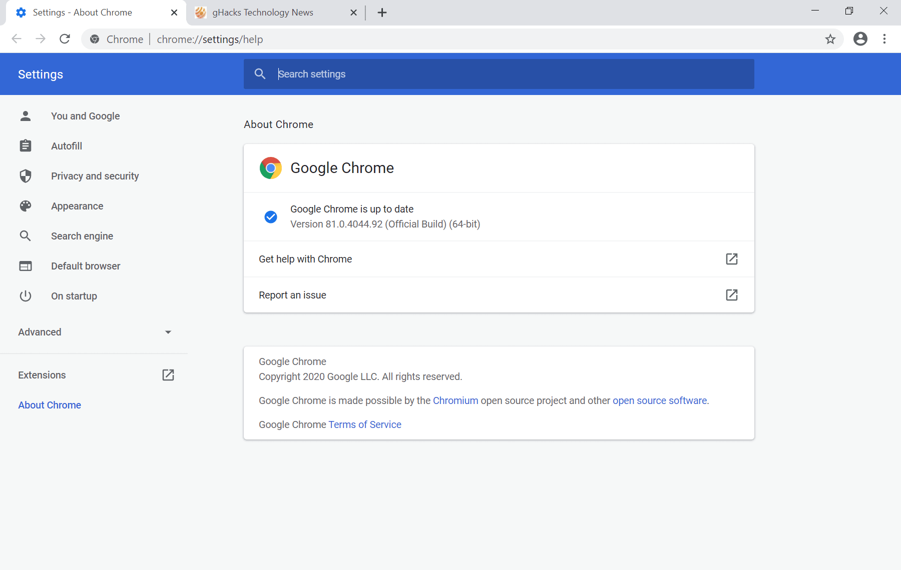 Google Chrome 81 released