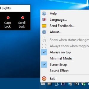 Display virtual LED indicators for Caps Lock, Scroll Lock or Num Lock on your screen using Keyboard Lights