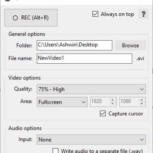 Quick Screen Recorder is an open source and simple screen recording tool