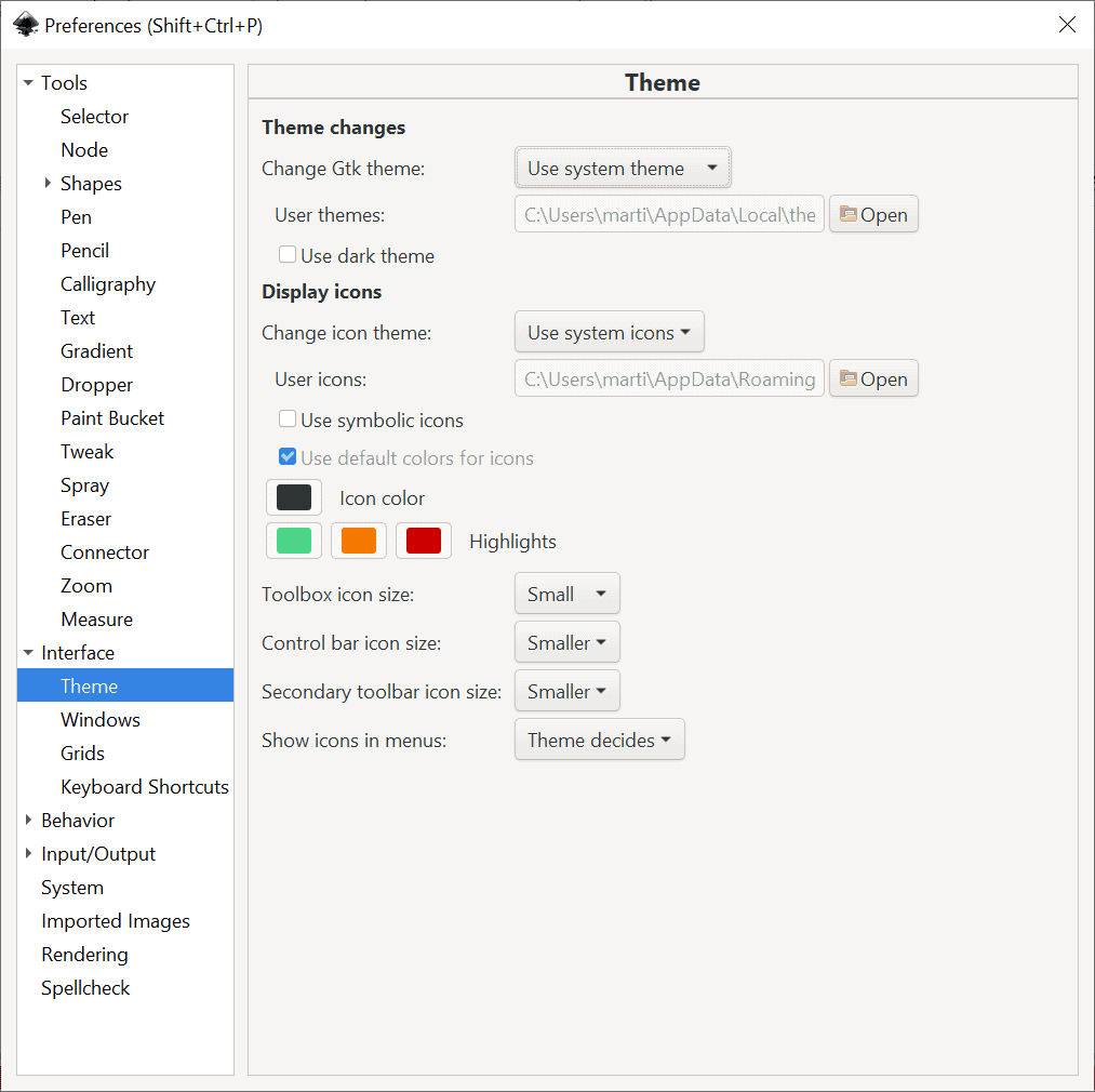 inkscape 1.0 preferences