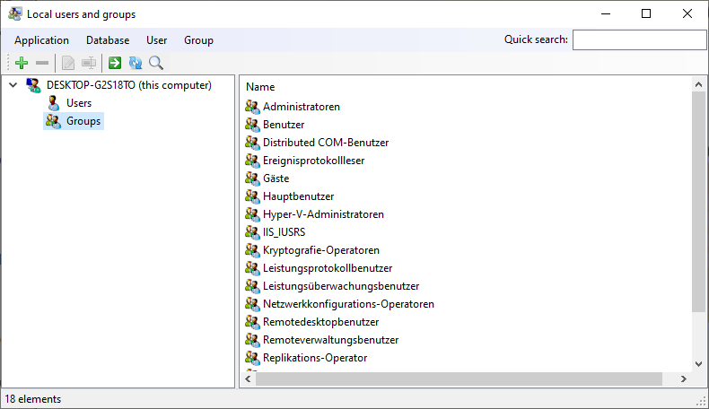 windows home local users-and groups management