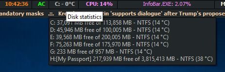 MiTec InfoBar disk stats