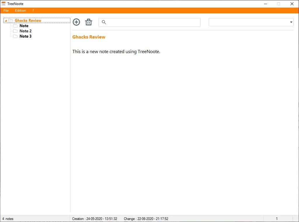 TreeNoote is a free and easy-to-use note taking program