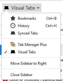 Visual Tabs sidebar menu