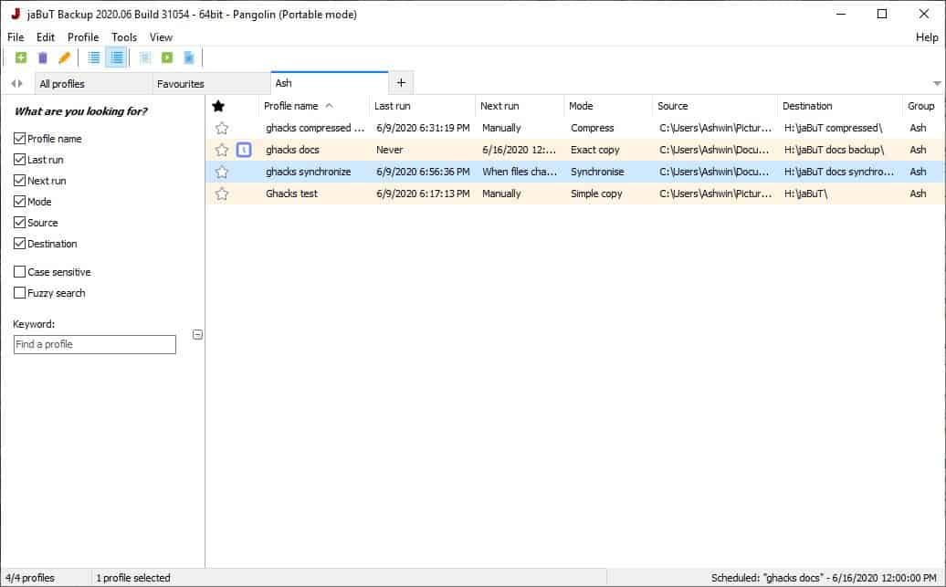 jaBuT ist ein Freeware-Dateisicherungsprogramm für Windows