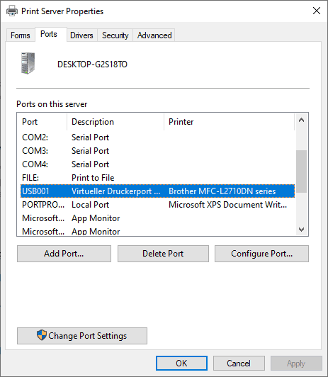 usb printer missing windows 10