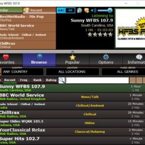 Listen to online radio stations with VRadio; a portable application for Windows