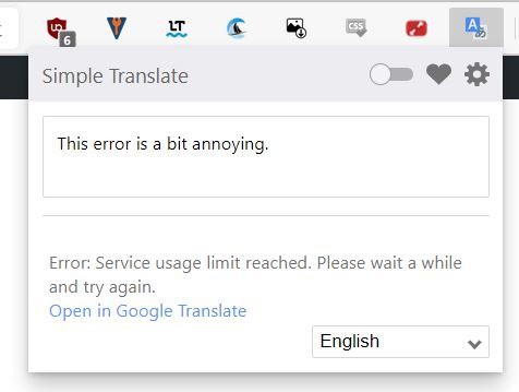 Simple Translate issue
