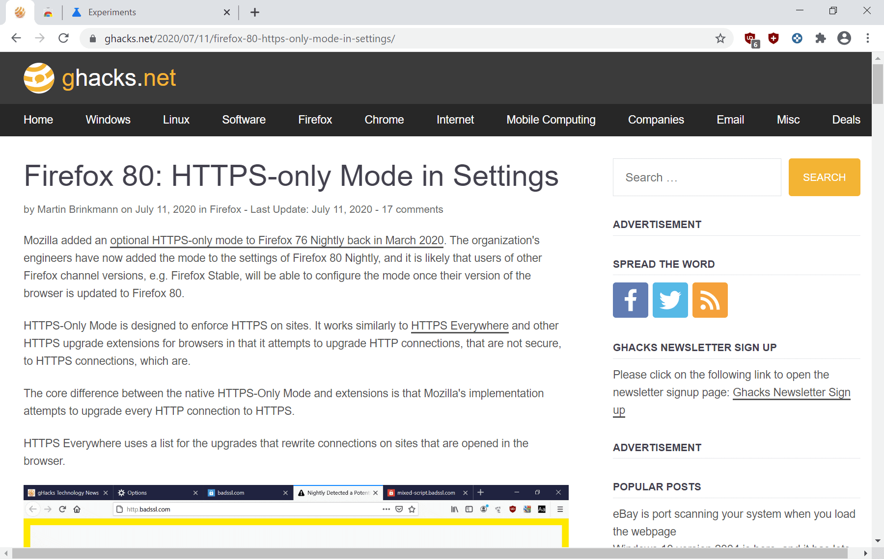 chrome no https www