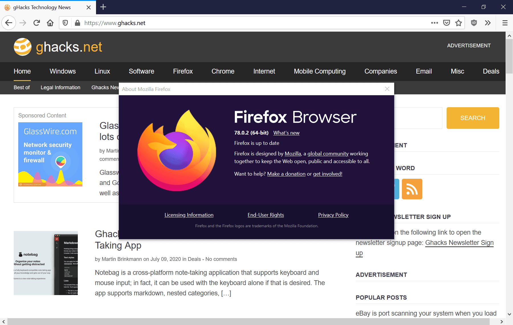 Mozilla releases Firefox 78.0.2 security update