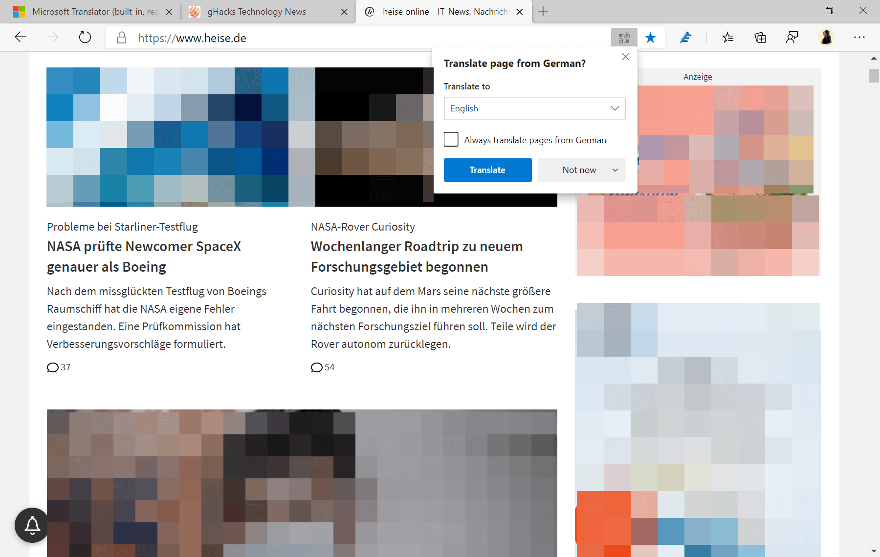 microsoft edge new translate