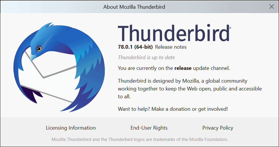 thunderbird 78.0.1